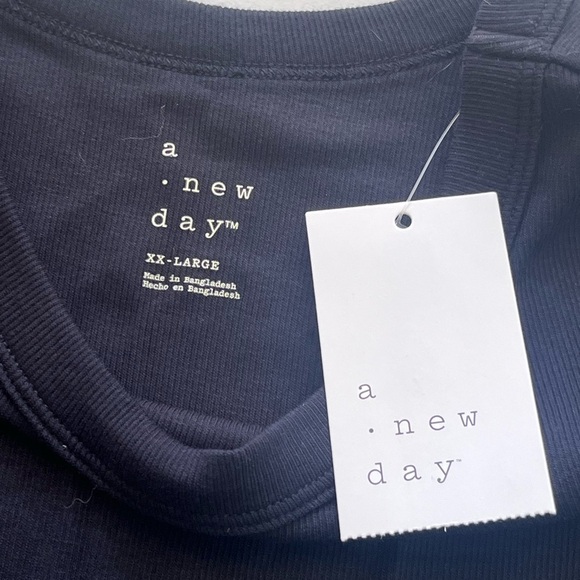 NWT a new day Minimalist Sz XXL Eyelet Short-Sleeve Button Down Shirt & Tank Set - Picture 12 of 14